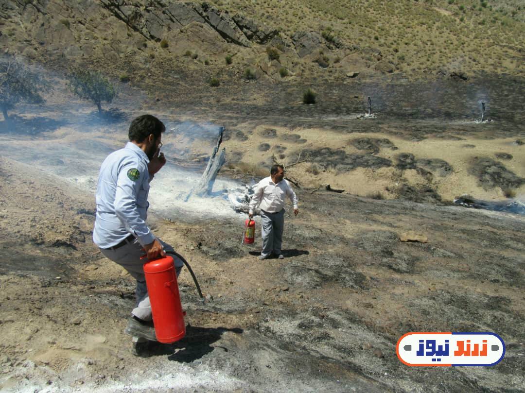 آتش سوزی در منطقه گلتوت شهرستان زرند